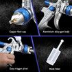 HVLP Spray Gun Kit Air Paint Sprayer Car Automotive Gravity Feed Tool 3 Nozzles 600ml PVC Cup 50PSI Wall Fence Door Furniture Topcoat Primer