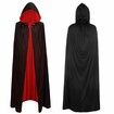 150CM Halloween Vampire Cloak Reversible Hooded Vampire Cape for Halloween KIDS Cosplay, Black and Red