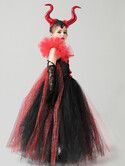GIRLS Creations Royal Vampire Costume for Girls Deluxe Set Halloween Gothic Victorian Vampiress Queen Dress Up Party FOR Height 120-135cm