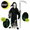 Grim Reaper Costume Kids Glow in the Dark Deluxe Phantom Halloween Party Carnival 130-140cm Spooky Dress Up Cosplay