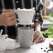 Pour Over Coffee Dripper,Non Electric Pour Over Coffee Maker,Porcelain Slow Brewing Accessories for Home,Cafe,Restaurants,Easy Manual Brew Maker,White