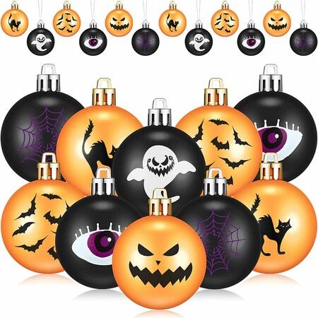 Halloween Decoration Pendants, Haunted House Theme, Bar KTV Shopping Supplies, Bat Balls, Pack 12