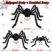 3PCS Giant Spider Halloween Decorations Indoor Outdoor Spider Decorations Halloween Decor Fake Realistic Large Hairy Halloween Spiders for Outside Home Office Room Wall Yard Parties