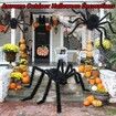 3PCS Giant Spider Halloween Decorations Indoor Outdoor Spider Decorations Halloween Decor Fake Realistic Large Hairy Halloween Spiders for Outside Home Office Room Wall Yard Parties