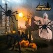 3PCS Giant Spider Halloween Decorations Indoor Outdoor Spider Decorations Halloween Decor Fake Realistic Large Hairy Halloween Spiders for Outside Home Office Room Wall Yard Parties
