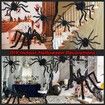 3PCS Giant Spider Halloween Decorations Indoor Outdoor Spider Decorations Halloween Decor Fake Realistic Large Hairy Halloween Spiders for Outside Home Office Room Wall Yard Parties