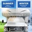 RV Windshield Window Snow Cover for Class C Ford E450 1997-2023 Motorhome Windshield Cover Snow Cover for RV Front Window Sunshade Cover RV Accessories 4 Layers with Mirror Cutouts Silver