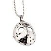 Men's Stainless Steel Jason's Mask Hollow Openwork Pendant Necklace, 24 inch Keel Link Chain