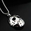 Men's Stainless Steel Jason's Mask Hollow Openwork Pendant Necklace, 24 inch Keel Link Chain