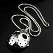 Men's Stainless Steel Jason's Mask Hollow Openwork Pendant Necklace, 24 inch Keel Link Chain