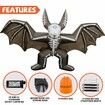 2.4m Halloween Inflatables Outdoor dino dinosaur Wings Flying Blow Up Yard Decoration with LED Lights Built-in for Holiday Party Yard Garden