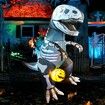 2.1m Halloween Inflatables Outdoor dino dinosaur with Pumpkin  Blow Up Yard Decoration with LED Lights Built-in for Holiday Party Yard Garden