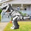 2.1m Halloween Inflatables Outdoor dino dinosaur with Pumpkin  Blow Up Yard Decoration with LED Lights Built-in for Holiday Party Yard Garden