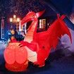 1.8m Halloween Inflatables Outdoor dino Fire dinosaur  Blow Up Yard Decoration with LED Lights Built-in for Holiday Party Yard Garden