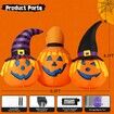 1.9m Halloween Inflatables Outdoor Pumpkin Combo with Wizard hat Blow Up Yard Decoration with LED Lights Built-in for Holiday Party Yard Garden