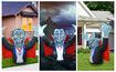 2.8m Halloween Inflatables Outdoor Decorations Vampire, Halloween Blow Up Yard Decorations with Build-in LED for Yard Lawn Party Garden