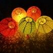 12 Pieces  8Inch  Paper Lanterns Multicolor Hanging Hollow Lanterns  8 Inch Asia Lantern Lamps for Home Outdoor  Decorations (Round with LED-Colorful)