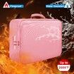 File Document Organizer Bags Fireproof Safe Lock,Multi-Layer Portable Filing Storage for Important Passport Certificates(Pink)