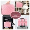 File Document Organizer Bags Fireproof Safe Lock,Multi-Layer Portable Filing Storage for Important Passport Certificates(Pink)