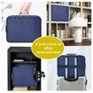 File Document Organizer Bags Fireproof Safe Lock,Multi-Layer Portable Filing Storage for Important Passport Certificates(Blue)