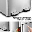 60L Rubbish Bin Dual Compartment Pedal Garbage Can Recycling Trash Waste Stainless Steel Trashcan Soft Closing Lid Kitchen