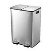 60L Rubbish Bin Dual Compartment Pedal Garbage Can Recycling Trash Waste Stainless Steel Trashcan Soft Closing Lid Kitchen