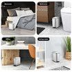 Small Garbage Can Rubbish Pedal Bin Recycling Trash Waste Stainless Steel Rectangular Trashcan Soft Closing Kitchen House Indoor 5L