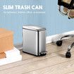 Small Garbage Can Rubbish Pedal Bin Recycling Trash Waste Stainless Steel Rectangular Trashcan Soft Closing Kitchen House Indoor 5L