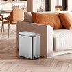 Small Garbage Can Rubbish Pedal Bin Recycling Trash Waste Stainless Steel Rectangular Trashcan Soft Closing Kitchen House Indoor 10L