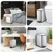 Small Garbage Can Rubbish Pedal Bin Recycling Trash Waste Stainless Steel Rectangular Trashcan Soft Closing Kitchen House Indoor 10L