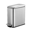 Small Garbage Can Rubbish Pedal Bin Recycling Trash Waste Stainless Steel Rectangular Trashcan Soft Closing Kitchen House Indoor 10L