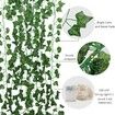 Ivy Fake Vines Artificial Ivy with 100 LED String Light Leaf Wall Faux Leaves Greenery Garland Hanging Plant Vine for Room Garden Office Wedding Wall Decor (12 Pack,86FT)