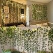 Ivy Fake Vines Artificial Ivy with 100 LED String Light Leaf Wall Faux Leaves Greenery Garland Hanging Plant Vine for Room Garden Office Wedding Wall Decor (12 Pack,86FT)