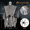 Halloween Hanging Grim Reapers Decorations, Halloween Skeleton Ghost Decorations, Indoor Outdoor Halloween Decorations for Haunted House Prop Decor