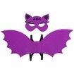 Halloween Bat Costume Set Bat Mask Wing Props Cosplay Party Drees Up Accessories (Purple)Age6-15