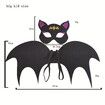 Halloween Bat Costume Set Bat Mask Wing Props Cosplay Party Drees Up Accessories (Purple)Age6-15