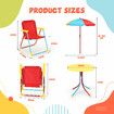 Kids Table and Chairs Set 4 In 1 Outdoor Picnic Children Desk Seat Folding Beach Sun Shade Toddler Play Activity Toy Height Adjustable Umbrella