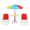 Kids Table and Chairs Set 4 In 1 Outdoor Picnic Children Desk Seat Folding Beach Sun Shade Toddler Play Activity Toy Height Adjustable Umbrella