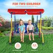 Kids Swing Chair Canopy 2 Seater Garden Hammock Outdoor Furniture Lounge Bench Patio Backyard Toddler Activity Play Centre Glider Safety Belt