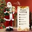 150cm Santa Claus Figure Christmas Decor Gift Eve Boxes Music Display Animated Rocking Dancing Singing Figurine House Office Doorway