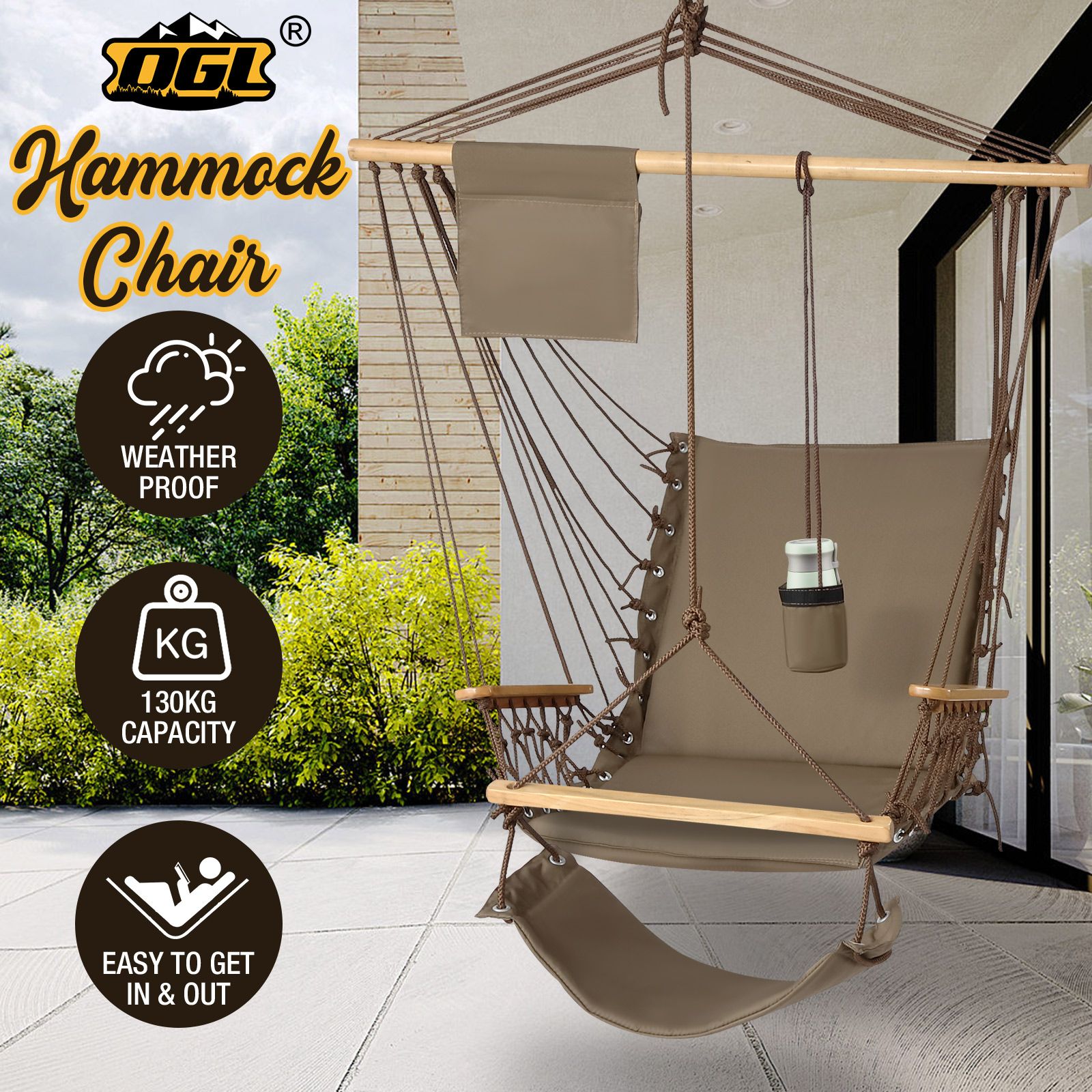 hanging chair with footrest