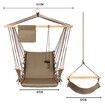 Hammock Hanging Chair Swing Wooden Garden Seat Outdoor Camping Patio Lounge Furniture Portable Soft Cushion Footrest Storage Cup Holder