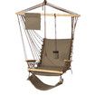 Hammock Hanging Chair Swing Wooden Garden Seat Outdoor Camping Patio Lounge Furniture Portable Soft Cushion Footrest Storage Cup Holder