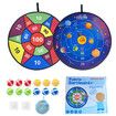 29" Large Fabric Dart Board for Kids with Sticky Ball Double-sided Pattern Design Indoor/Sport Outdoor Fun Party Play Game Toys for Age 3+