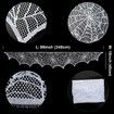 Halloween Decorations Black Lace Spiderweb Fireplace Mantle Scarf Cover for Halloween Mantle Decor Festive Party Supplies (White,45x248cm)