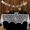 Halloween Decorations Black Lace Spiderweb Fireplace Mantle Scarf Cover for Halloween Mantle Decor Festive Party Supplies (White,45x248cm)