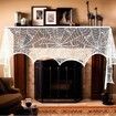 Halloween Decorations Black Lace Spiderweb Fireplace Mantle Scarf Cover for Halloween Mantle Decor Festive Party Supplies (White,45x248cm)