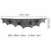 Halloween Decorations Black Lace Spiderweb Fireplace Mantle Scarf Cover for Halloween Mantle Decor Festive Party Supplies (Black,45x248cm)