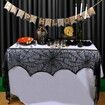 Halloween Decorations Black Lace Spiderweb Fireplace Mantle Scarf Cover for Halloween Mantle Decor Festive Party Supplies (Black,45x248cm)