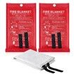 Fire Blankets Emergency for Kitchen Home,Prepared Emergency Fire Retardant Blanket for Home Fireproof Blanket for Camping,Grill,Car,Office,Warehouse,School,Picnic,Fireplace (2Pack)